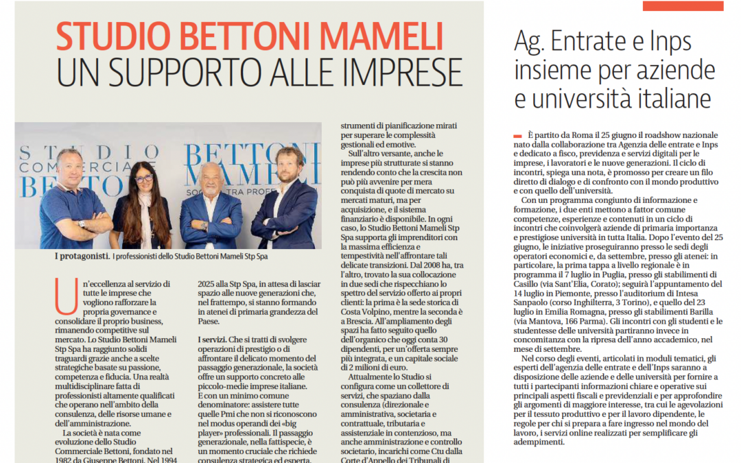 Studio Bettoni Mameli: un supporto alle imprese